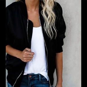 Women's Black Bomber Jacket